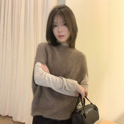 【LS5033】IMISS2026高質感親膚・羊絨保暖疊穿短袖毛衣260921