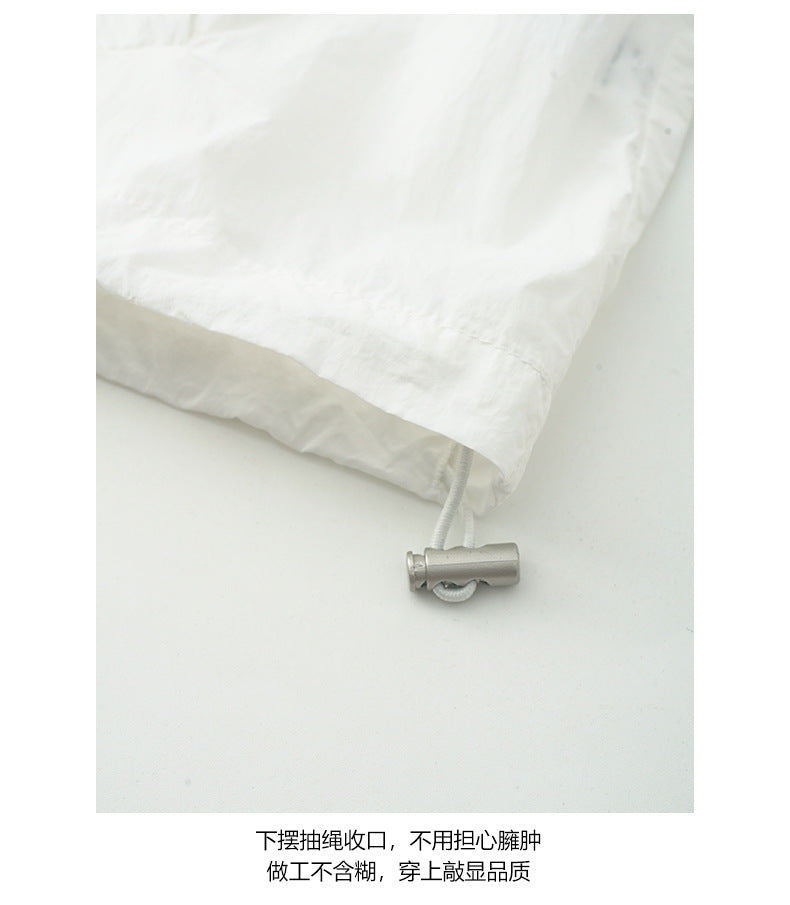 【H5209】實拍韓系荷葉清新連帽抽繩輕薄透氣防曬外套250422
