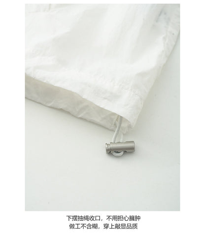 【H5209】實拍韓系荷葉清新連帽抽繩輕薄透氣防曬外套250422