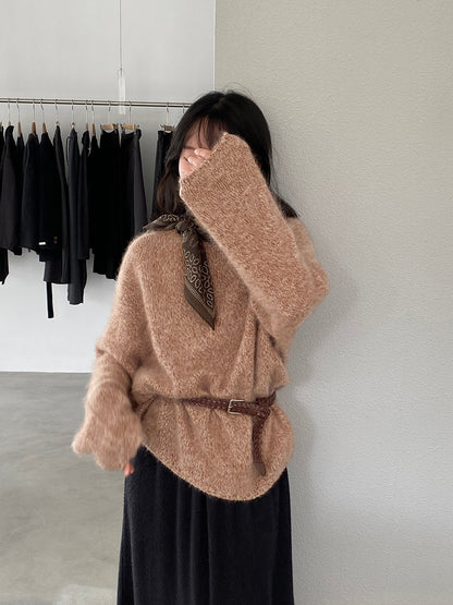 【cimz1373】實拍黑標奢柔雲朵 95羊毛5羊絨慵懶加厚針織毛衣251128