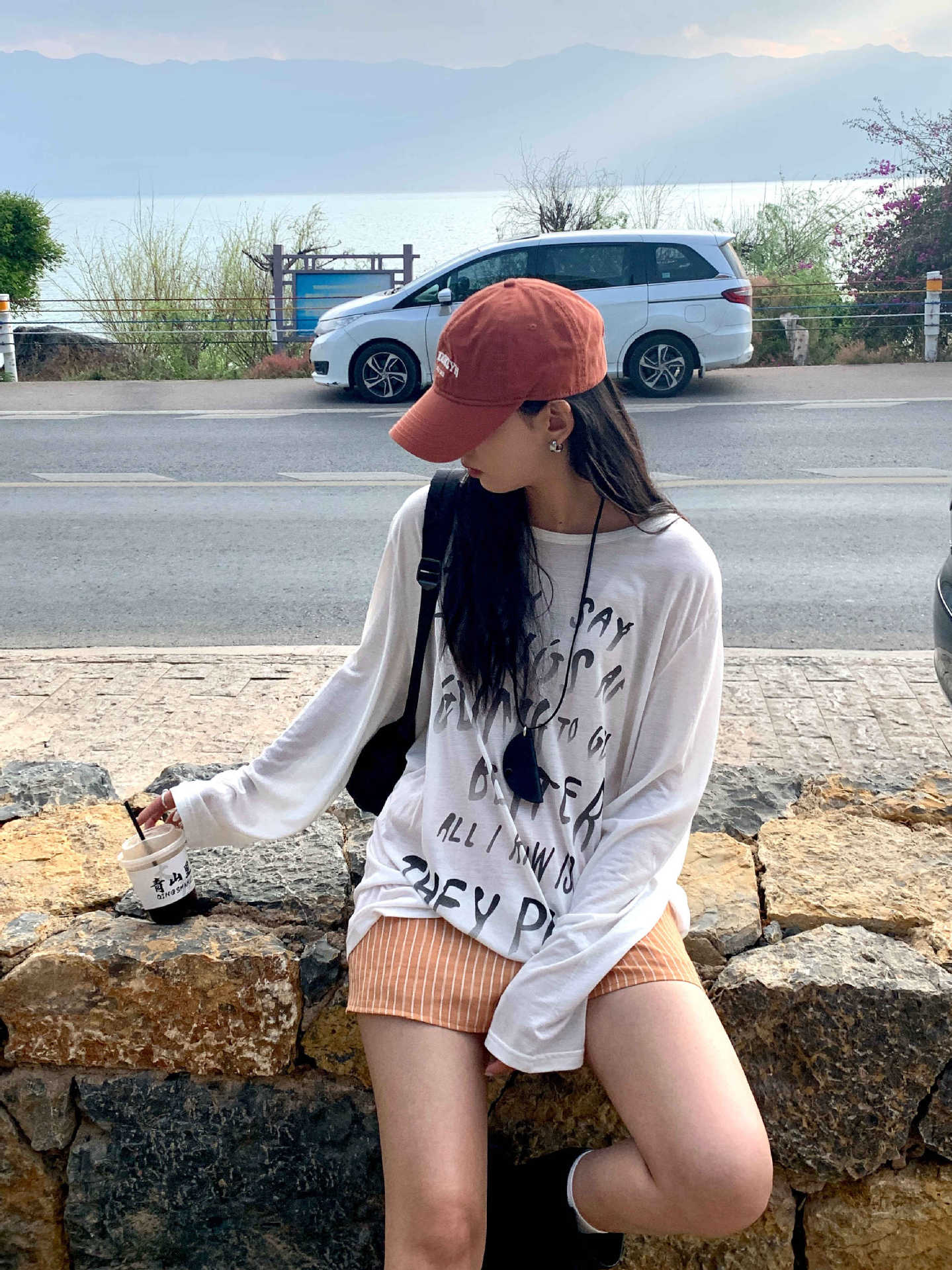 【H5178】實拍夏天印花寬鬆圓領防曬罩衫250415
