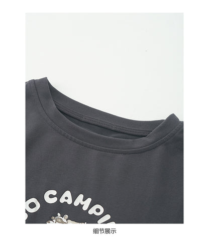 【H5486】實拍磨毛小熊印花長袖T恤251109