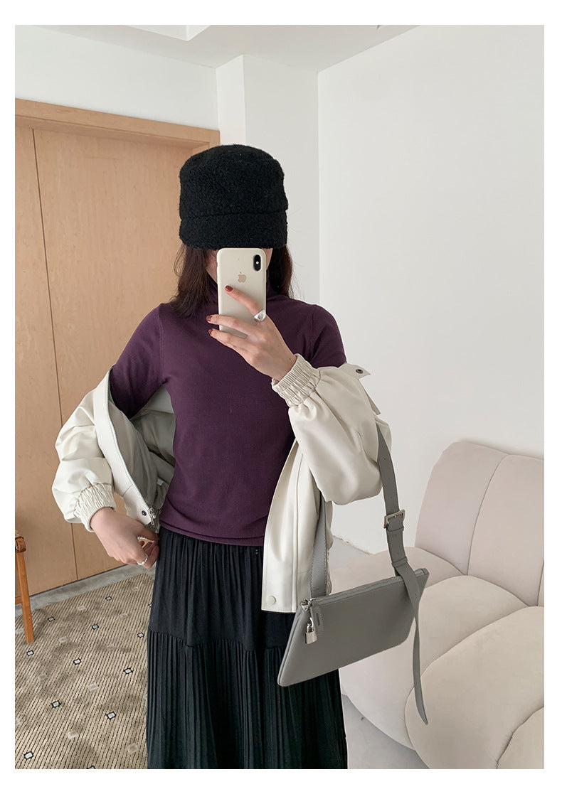 【H5481】實拍基礎6色堆堆領毛針織T恤251109