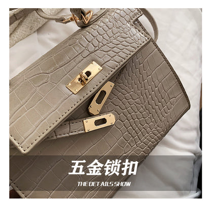 【B7814】法式質感復古石頭紋手提肩背包250514