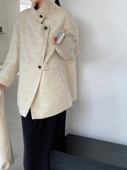 【cim2517】實拍蘇黎世冬日立領雙面呢毛呢外套大衣(100羊毛)251030