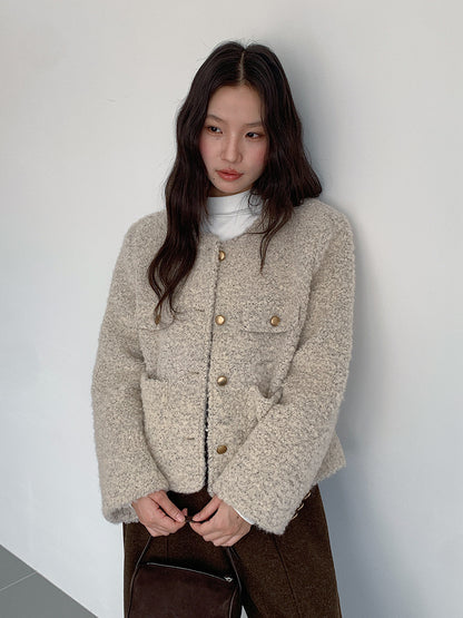 【LD9507】實拍高級感小香風粗花呢子外套251110