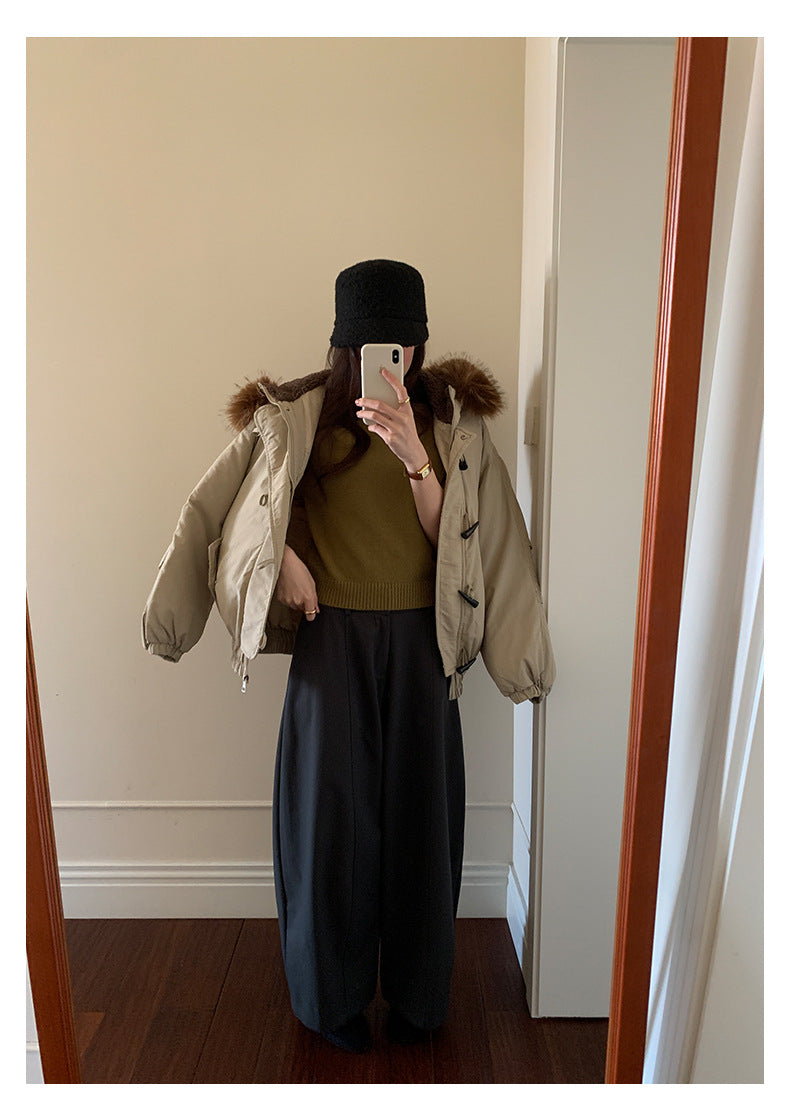 【H5516】實拍高領氣質短袖針織衫251125