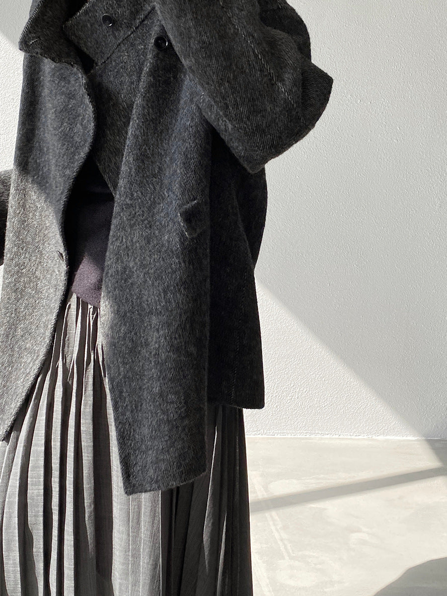 【cim2517】實拍蘇黎世冬日立領雙面呢毛呢外套大衣(100羊毛)251030