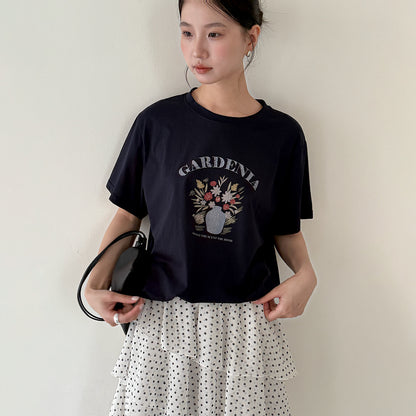 【LD11231】實拍韓系慵懶休閒日常☁️時髦字母印花寬鬆顯瘦短袖T恤260414