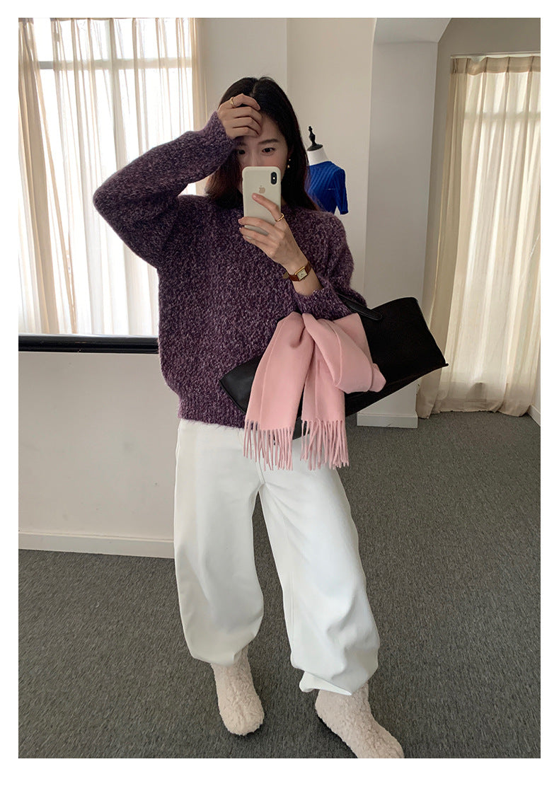 【H5505】實拍復古氣質花紗加厚針織毛衣251118