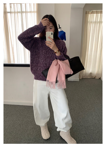 【H5505】實拍復古氣質花紗加厚針織毛衣251118