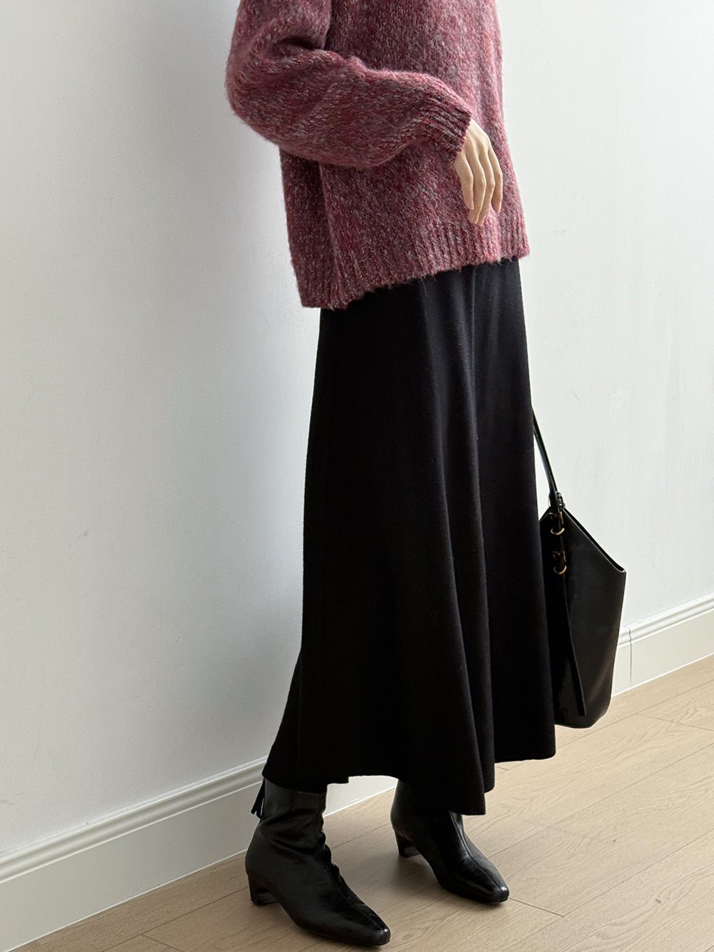 【Y0723】實拍冬季簡約針織大擺A字裙（棉羊毛4%)251106