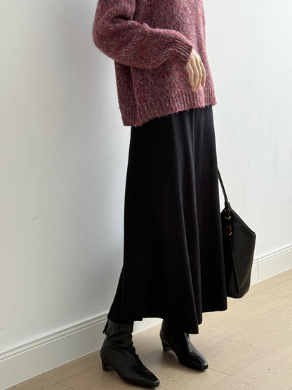 【Y0723】實拍冬季簡約針織大擺A字裙（棉羊毛4%)251106