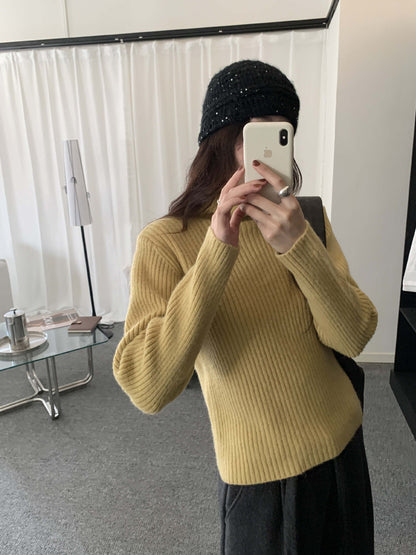 【H5484】實拍秋冬加厚慵懶高領針織毛衣251109