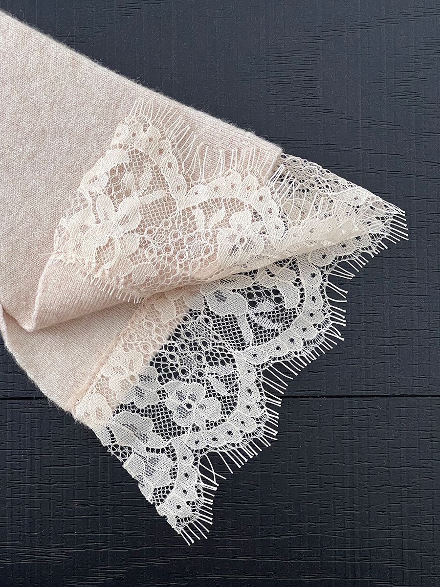 【cimz8833】實拍精緻蕾絲長袖針織衫251120