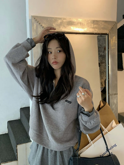 【H5395】實拍韓式連帽衞衣＋直筒衞褲＋屁簾(分開下單） 250902