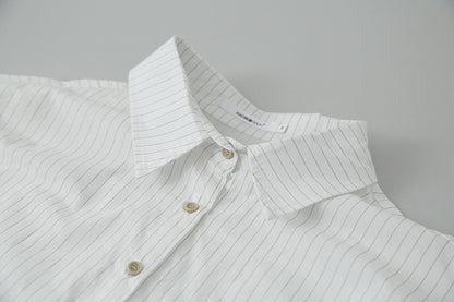 【LD003】實拍中性棉100氣質寬鬆條紋襯衫251103