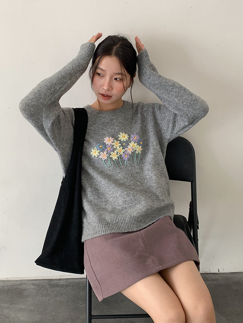 【LD11038】實拍立體小花針織衫251202