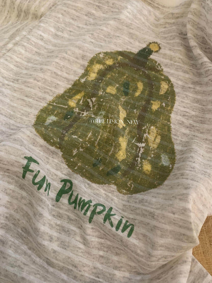 【L10639】韓系ins風休閒穿搭🎃可愛條紋南瓜印花百搭寬鬆圓領短袖T恤260518