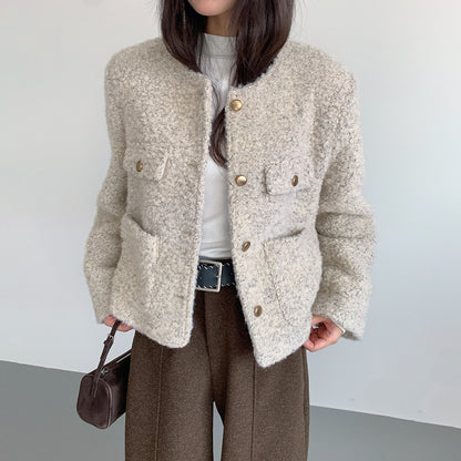 【LD9507】實拍高級感小香風粗花呢子外套251110