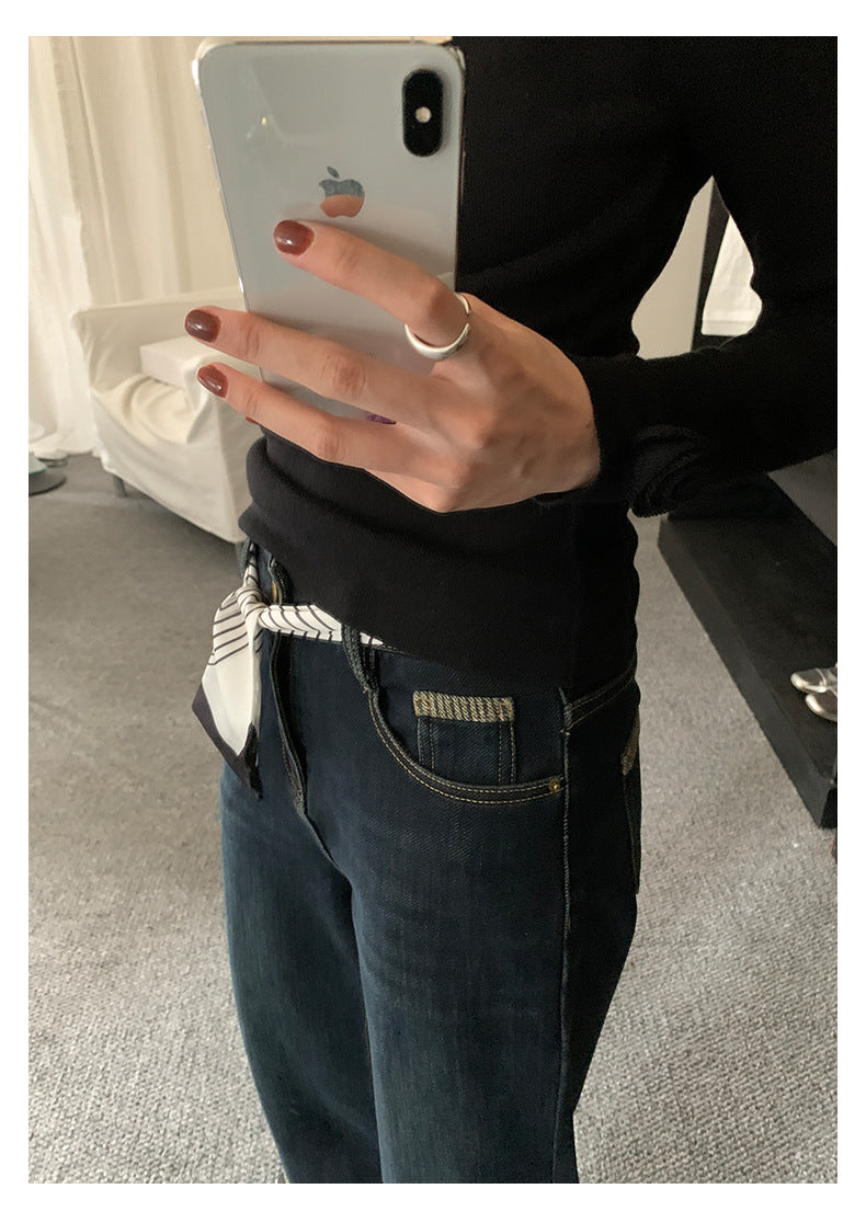 【H5483】實拍S~XL復古加厚水洗直筒牛仔褲251109