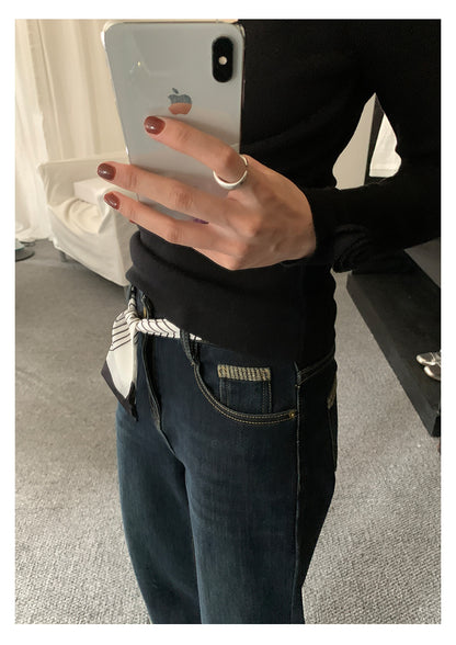 【H5483】實拍S~XL復古加厚水洗直筒牛仔褲251109