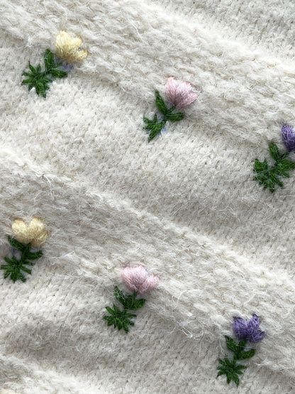 【cimz1377】實拍清新高級刺繡小花羊毛針織毛衣251128