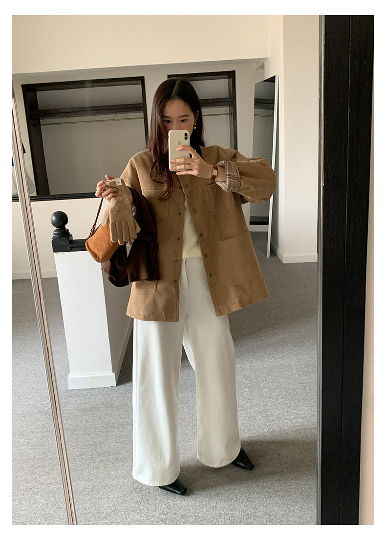 【H5512】實拍S~XL韓國保暖加絨白色牛仔褲251118