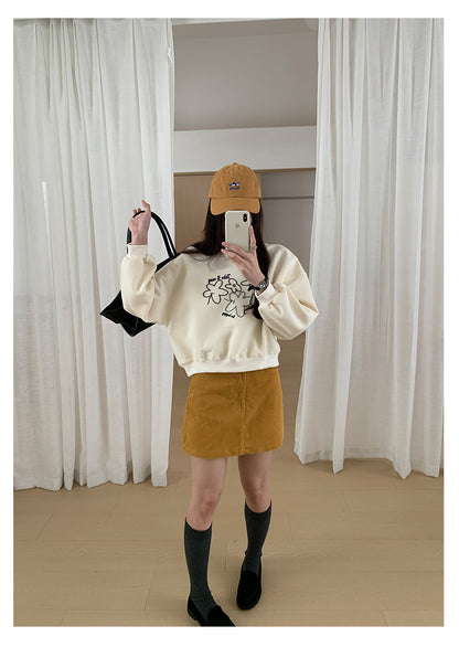 【H563】實拍秋冬刺繡花朵長袖衛衣251021