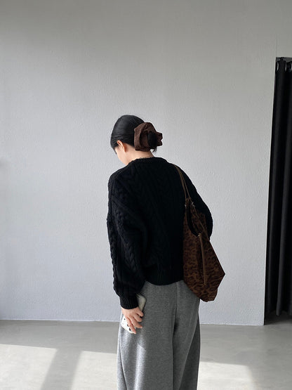 【cimz1398】實拍復古加厚保暖棒針麻花針織毛衣（棉羊毛17)251120