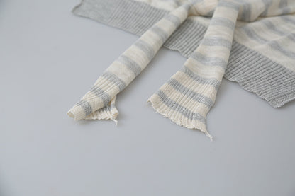 【L3072】實拍夏天韓國條紋披肩+刺繡針織背心250721