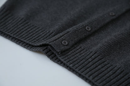 【LD11002】實拍秋冬法式設計感斜領針織毛衣外套251110