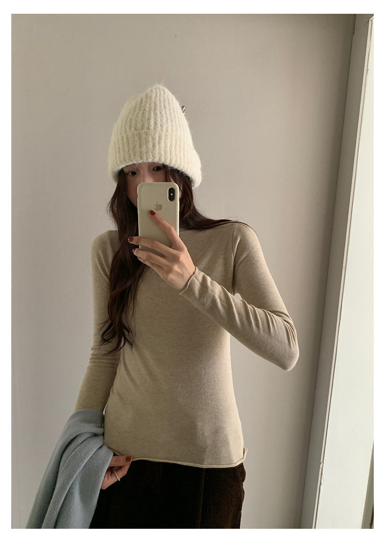 【H5481】實拍基礎6色堆堆領毛針織T恤251109