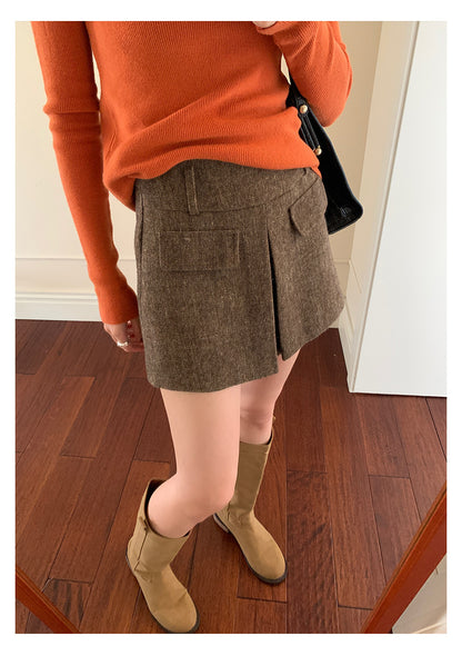 【H5523】實拍S~XL氣質千金質感高腰A字裙褲251125