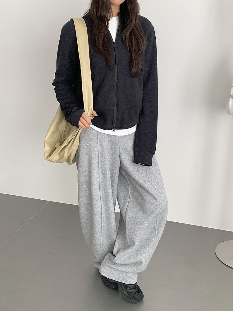 【LD3293】實拍立領雙頭拉鍊衞衣外套251103