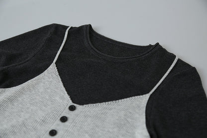 【LD11159】實拍修身顯瘦必備！假2件細肩帶背心+長袖針織衫260309