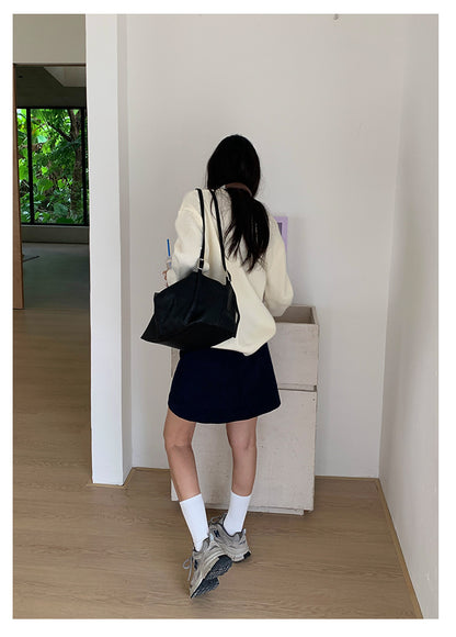 【H5436】實拍美式大提花慵懶寬鬆針織毛衣250916