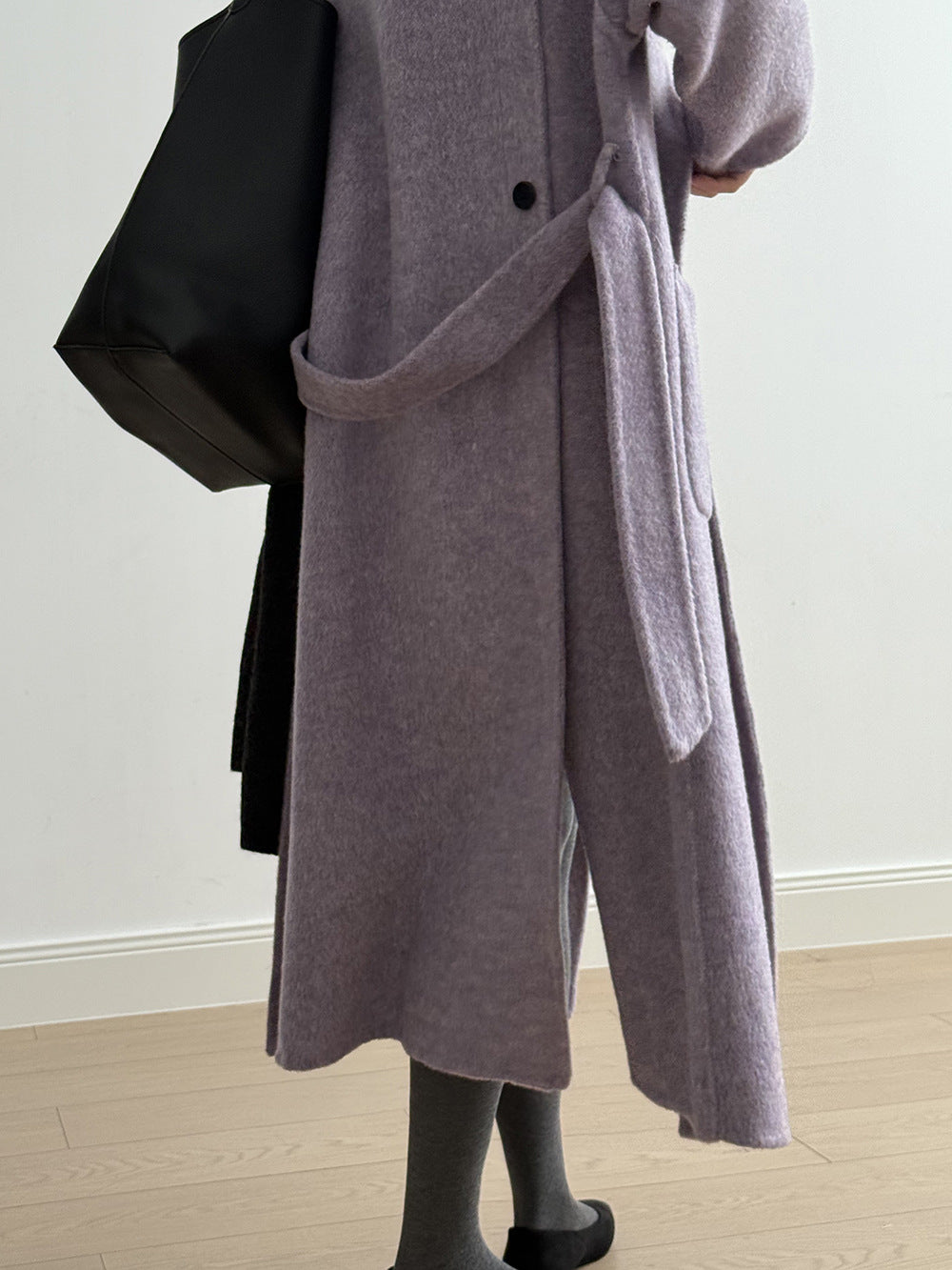 【Y25527】實拍高單質感雙面羊毛呢立領大衣（棉羊毛68%)251106