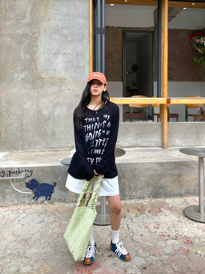 【H5178】實拍夏天印花寬鬆圓領防曬罩衫250415