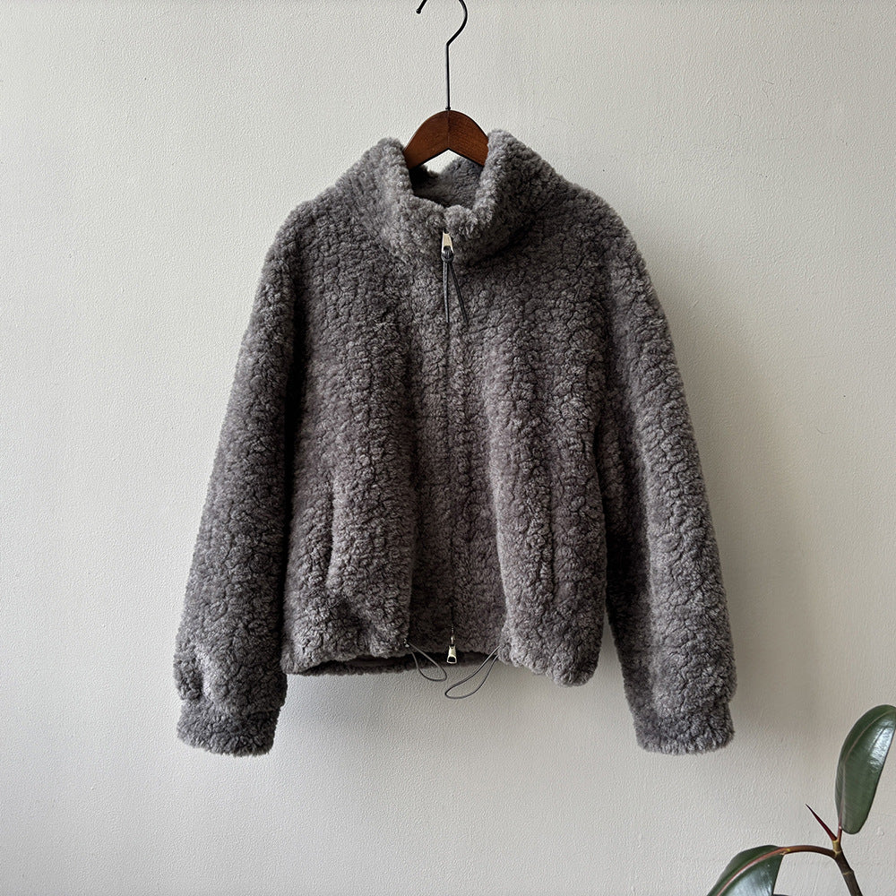 【YH8567】實拍冬天保暖厚款立领羊羔毛外套251113