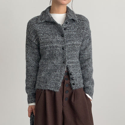 【LD3296】實拍輕奢復古寬翻領厚實針織外套＋針織包251103