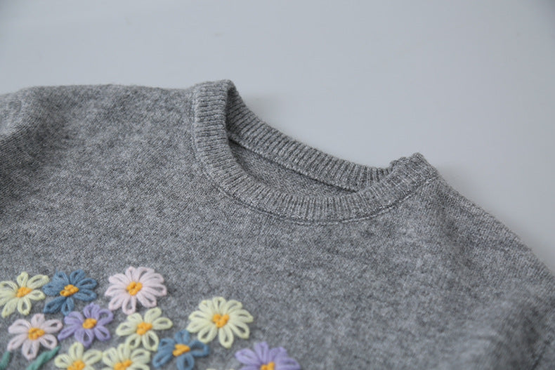 【LD11038】實拍立體小花針織衫251202