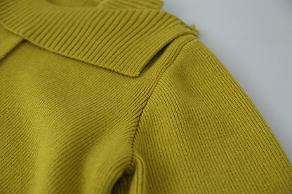 【LD11002】實拍秋冬法式設計感斜領針織毛衣外套251110