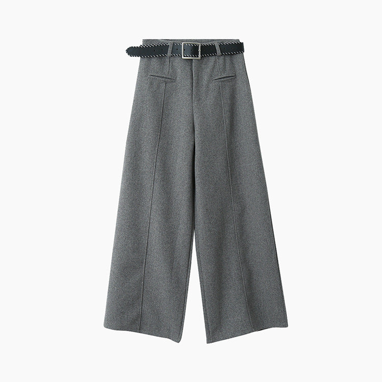 【LD11011】實拍S~XL設計感毛呢西裝闊腿褲251110