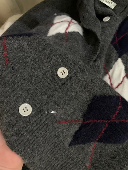 【L6880】實拍檸檬秋冬菱格針織開衫+圓領背心+針織裙251117