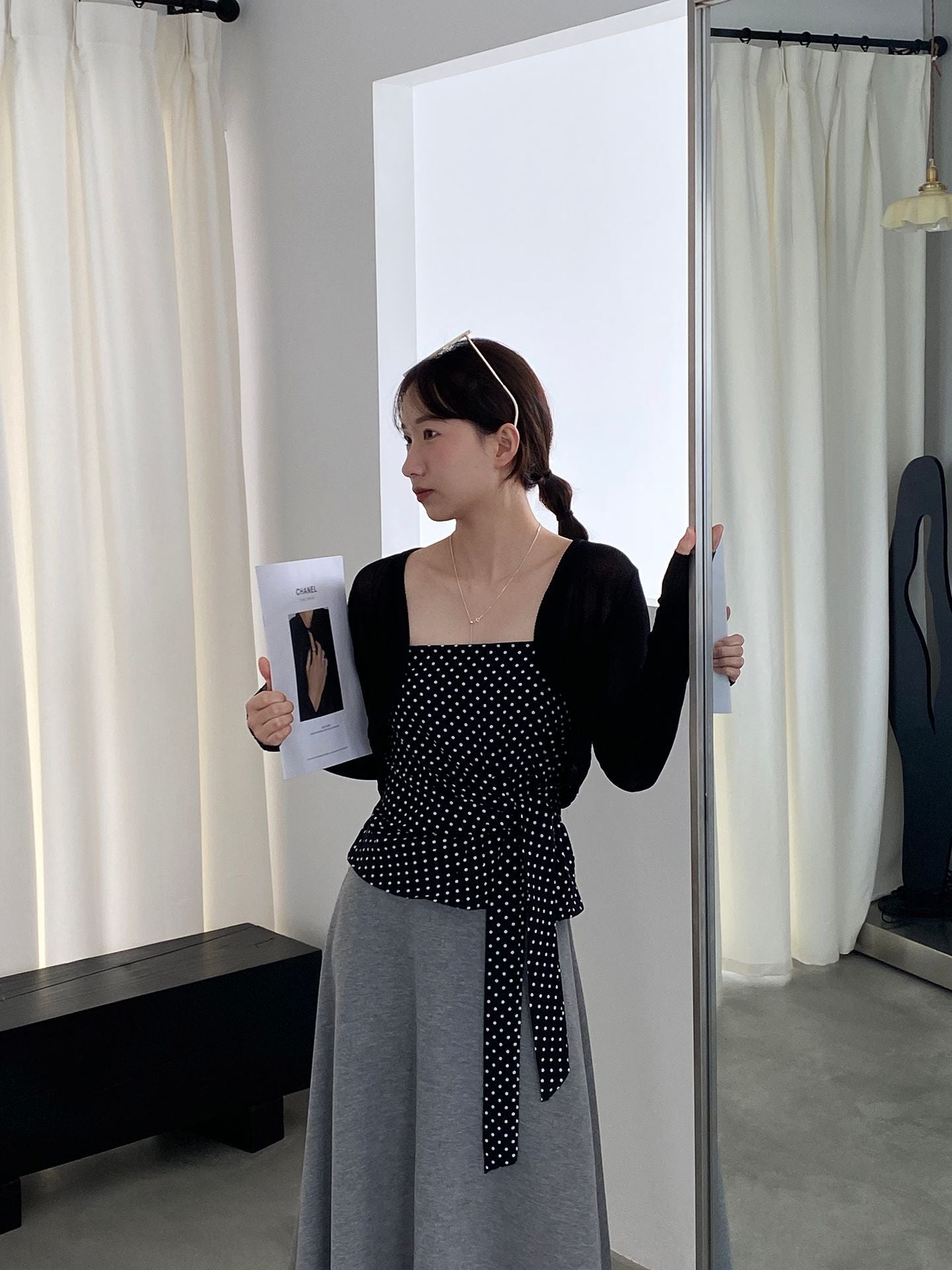 【cimzY762】實拍軟軟香香純慾風🎀碎花細肩帶上衣+長袖針織小外套兩件套260409