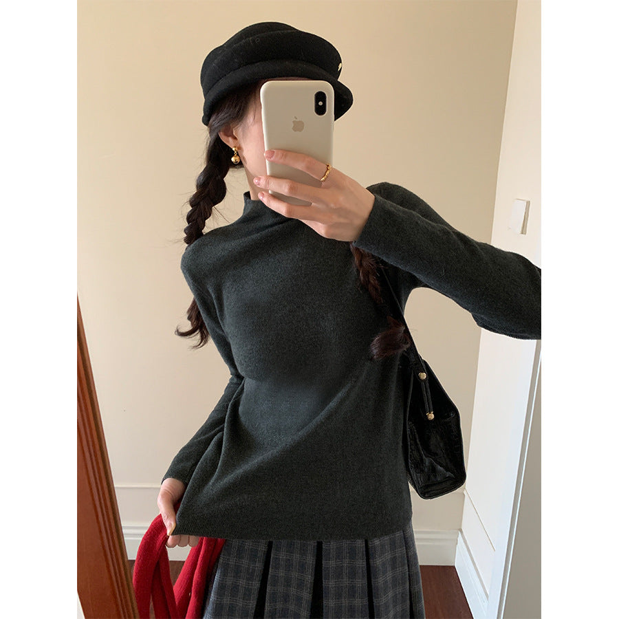 【H5503】實拍基礎純色半高領針織衫251118