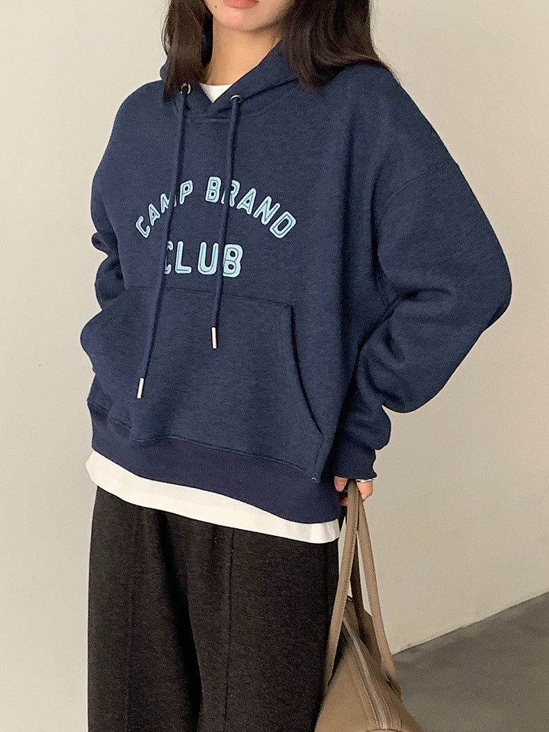 【LD11040】實拍字母印花加厚加絨連帽衞衣251202