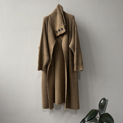 【Y913】實拍大翻領長針織大外套251106