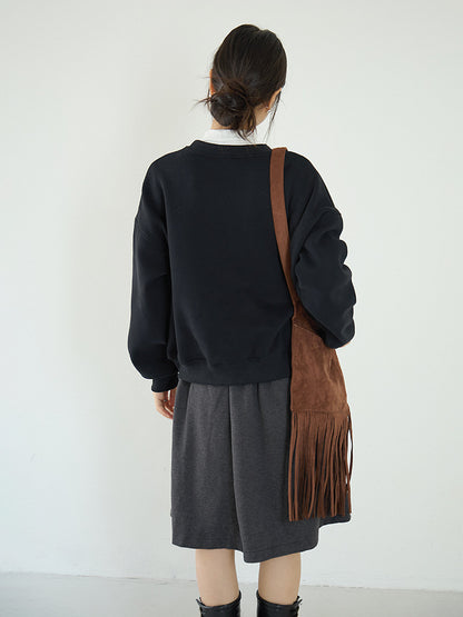 【LD3270】 實拍精品刺繡珠寬鬆厚款長袖衛衣（加絨）251020